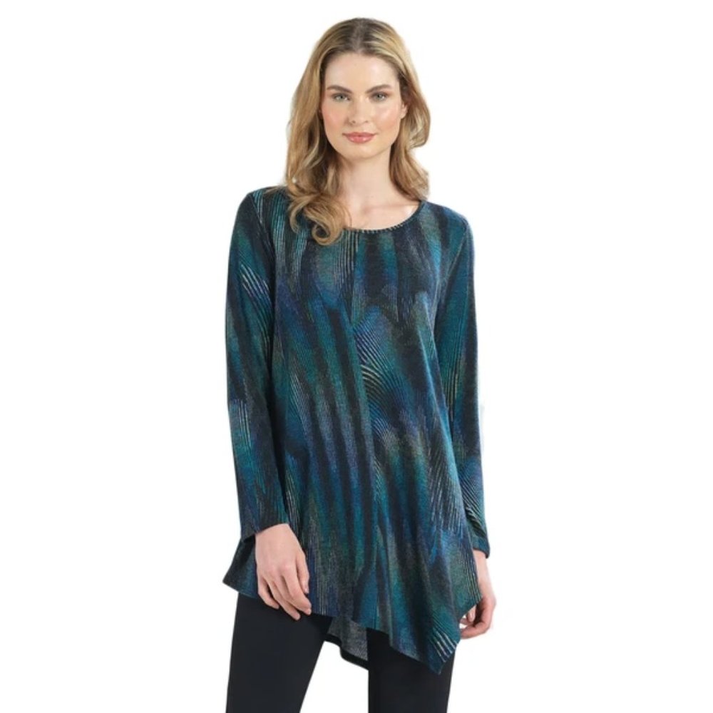 NWT Clara Sunwoo Peacock Print Sweater Top